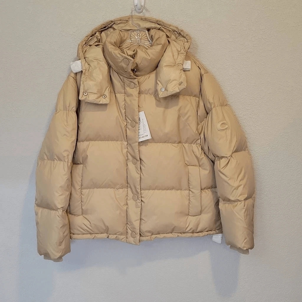 Coach Light Tan Puffer Jacket